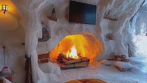 Snowy Retreat with Cozy Fire