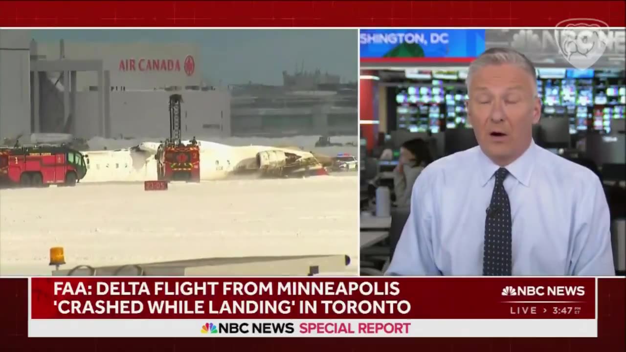 NBC’s Tom Costello blames Donald Trump, & Elon Musk, for Airlines crash in Toronto, Canada: