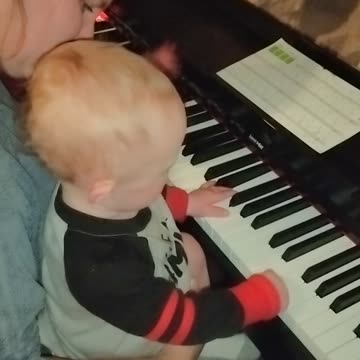 Twins first piano lesson