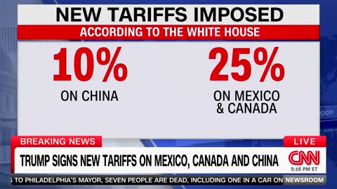 President Trump about the tariffs on Canada and Mexico