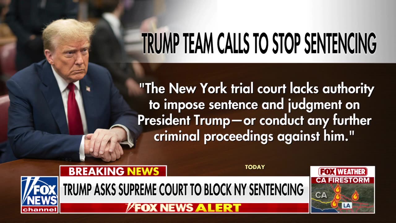 Trump asks Supreme Court to block sentencing in NY case