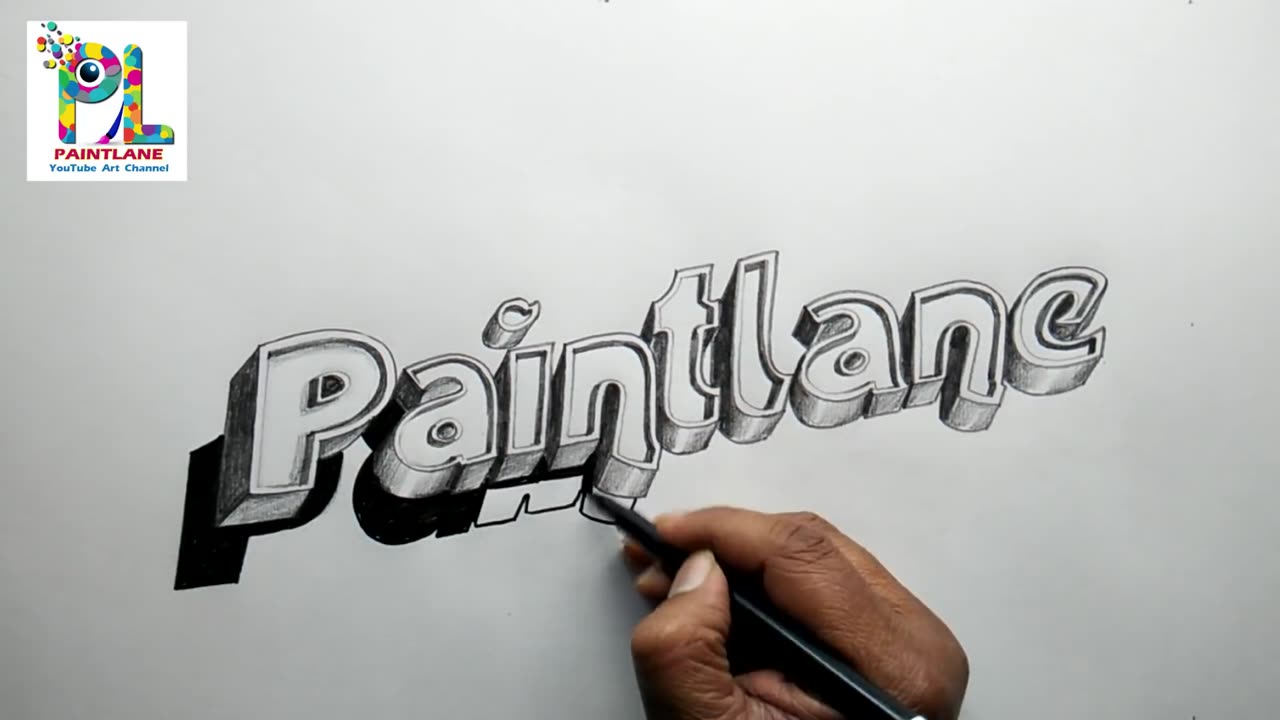 How to draw 3D Letters with Paintlane _ Drawing with Pencil Art _ 3D Trick Art