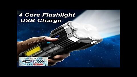 High Power LED Flashlights Camping Torch With 4 Lamp Beads And COB Review