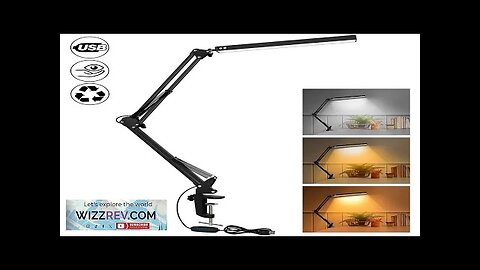 10W LED Desk Lamp with Clamp Adjustable Swing Arm Dimmable 10 Brightness Review