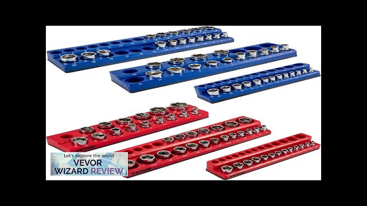 VEVOR Magnetic Socket Organizer 6 pcs 1/2 3/8 1/4-inch Drive SAE Review