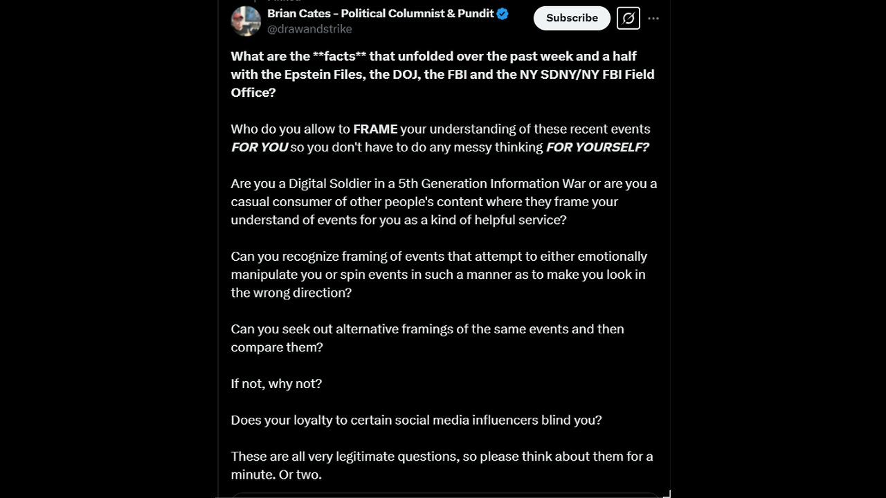 What are the **facts** that unfolded over the past week and a half with the Epstein Files