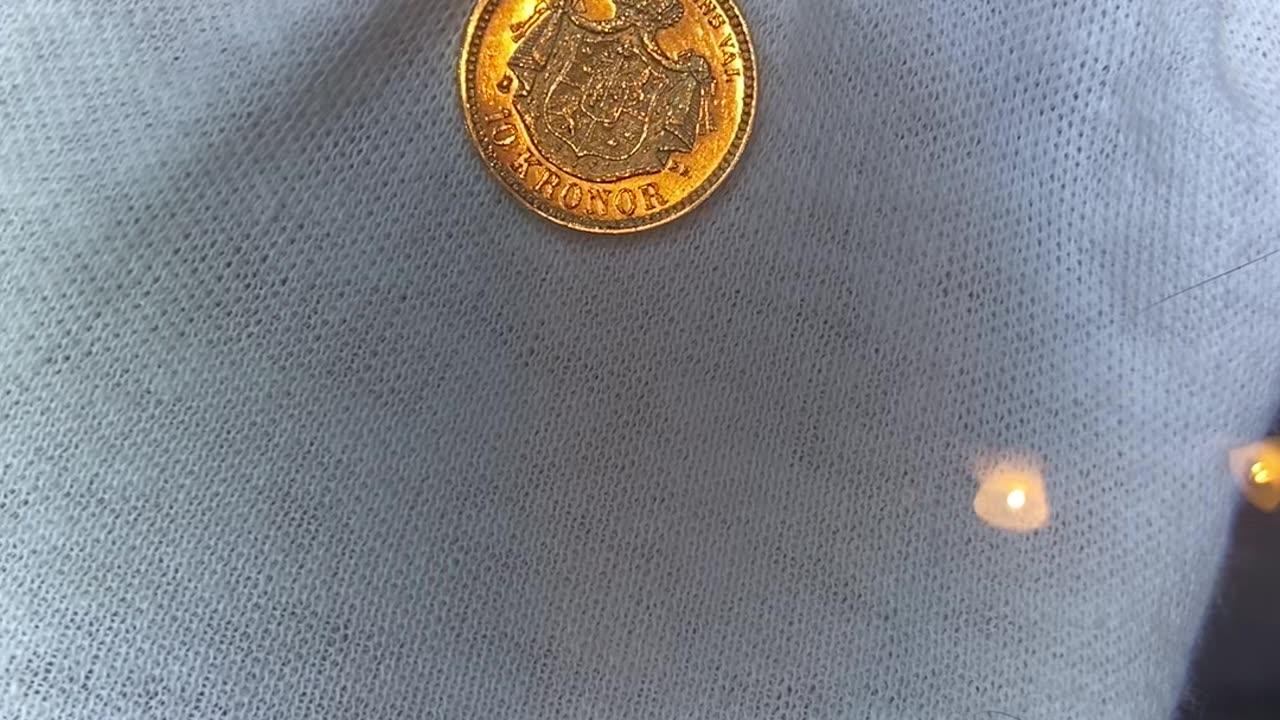 Swedish gold coin Oscar II 1894 Scandinavian monetary union. Read in the description