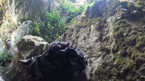 Exploring a cave above Huanipaca