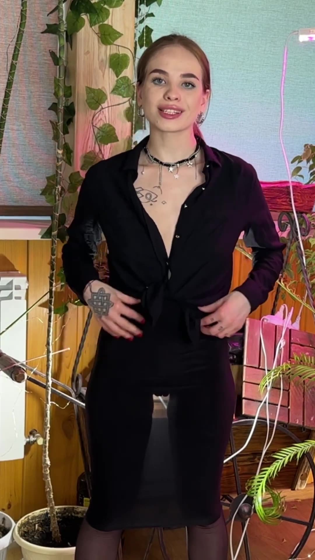 Try on short skirt on beautiful legs