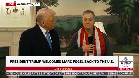 President Trump Greets and Welcomes Marc Fogel Back to the U.S. - 2/11/2025