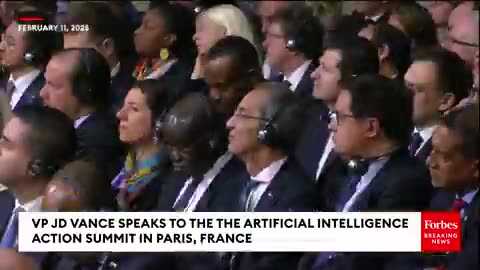 JD Vance speaks at an AI Summit in Paris, France