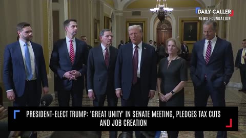 President-Elect Trump: 'Great Unity' in Senate Meeting, Pledges Tax Cuts and Job Creation