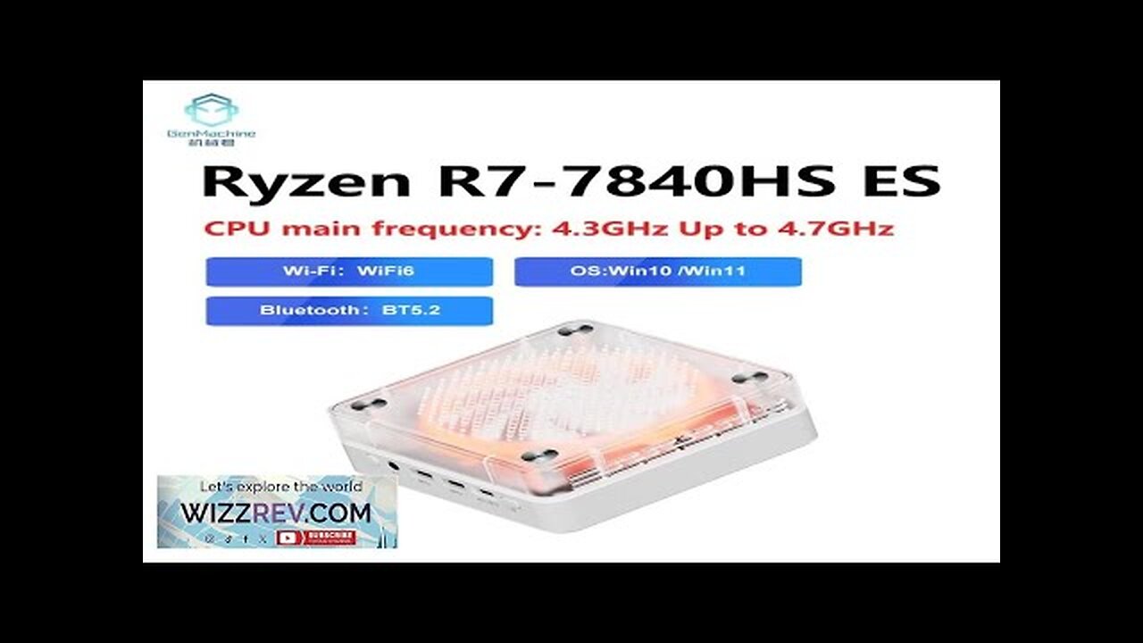 Genmachin AMD Ryzen7 R7 7840HS ES MINI PC Windows 11 8Cores 16Threads Review