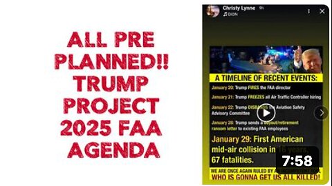 ALL PRE PLANNED!! TRUMP PROJECT 2025 FAA AGENDA