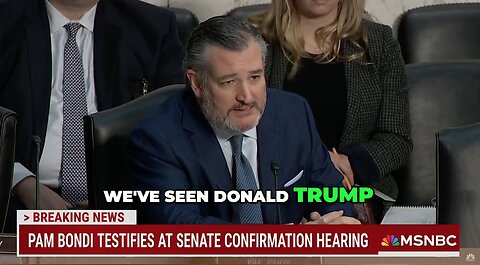 Ted Cruz Blasts the Biden-Harris Admin During Pam Bondi Confirmation Hearing