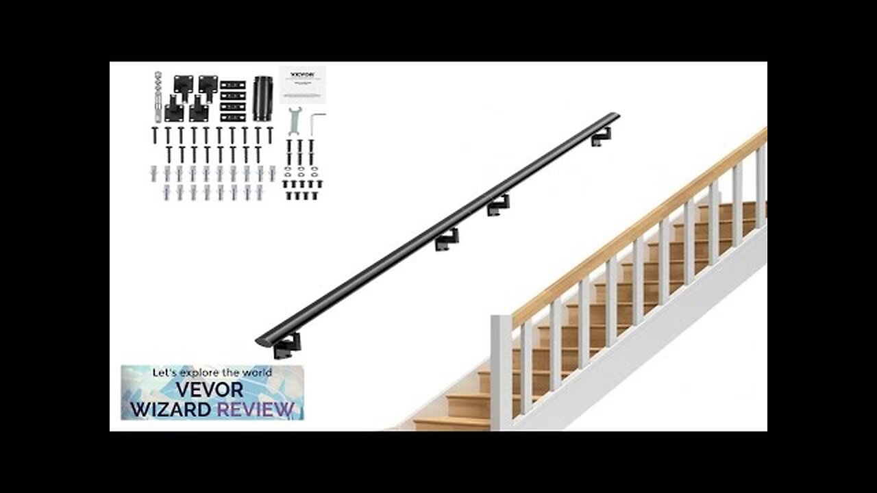 VEVOR Handrail Stair Railing 7 ft Wall Mount Handrails for Indoor Stairs Review