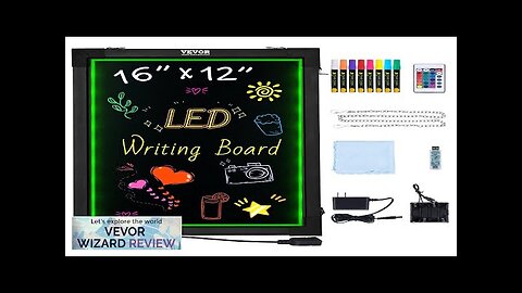 VEVOR LED Message Writing Board 16"x12" Illuminated Erasable Lighted Chalkboard Neon Review