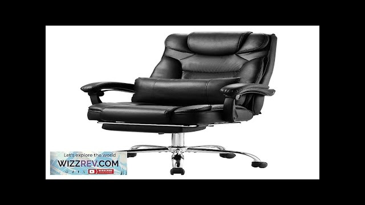 Executive Chair High Back Office Chair with Footrest Lumbar Pillow Black Review