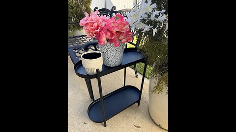 DIY -Black Easy to Assemble Indoor Outdoor Side Table Amazon Find 2 Shelves