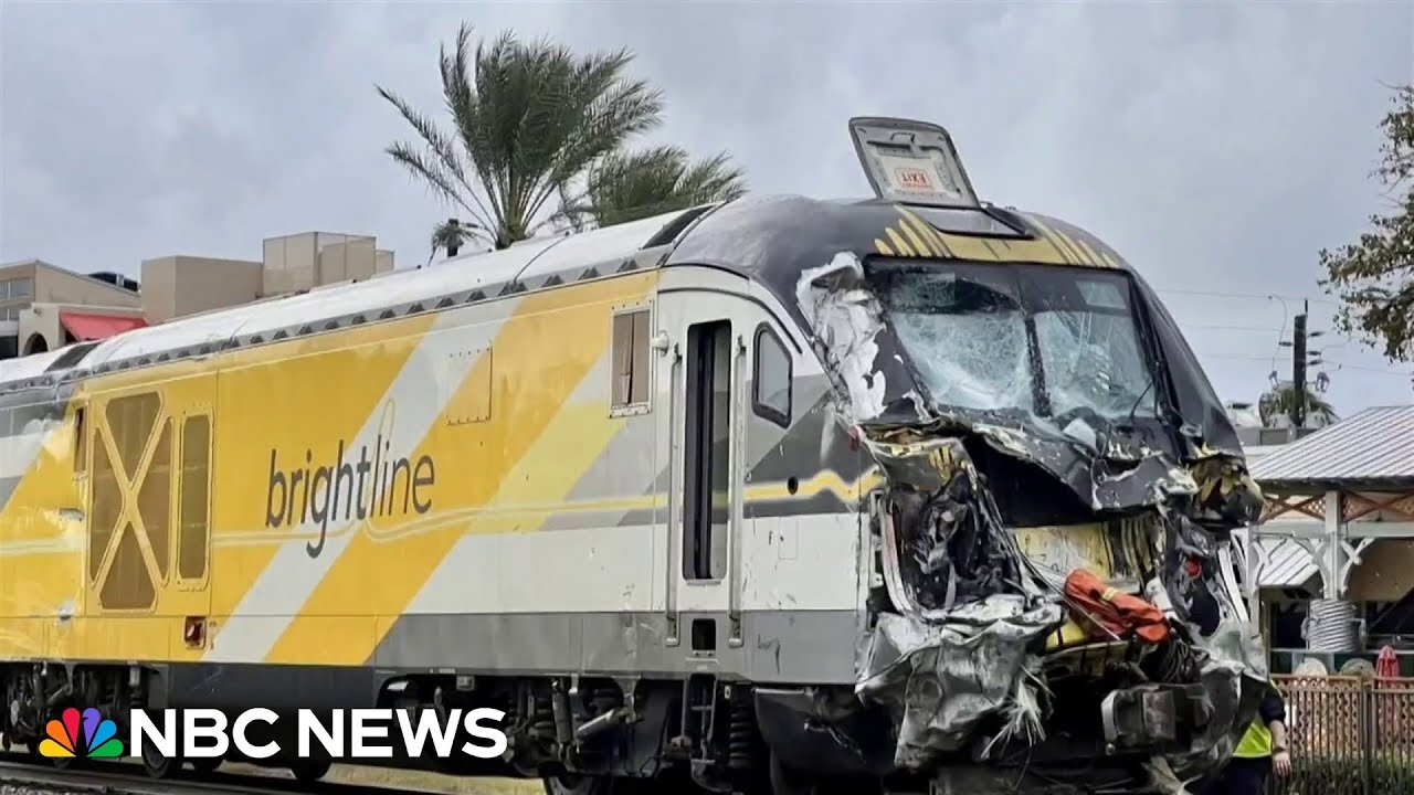 At least 15 injured after Brightline train crashes into fire truck in Florida