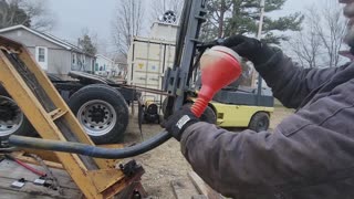 FROZEN FORKLIFT DELAYS KING PIN WORK FOR ANOTHER DAY