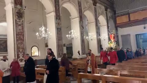 Amalfi (SA) - La breve processione con la statua di S. Biagio di Sebaste (02.02.25)