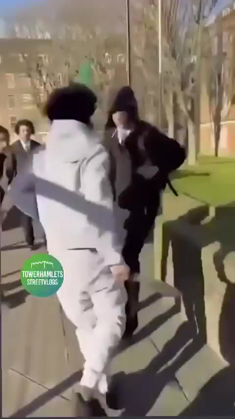 School children in East London fight each other with machetes.