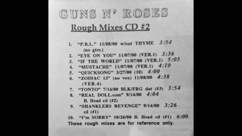 Guns N' Roses - The Village Sessions - Rough Mixes CD #2