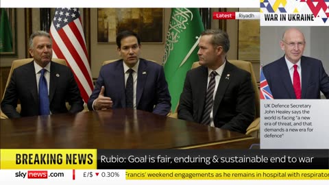 US Secretary of State Marco Rubio speaks in Saudi Arabia following peace talks