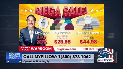 Visit MyPillow.com/warroom And Check Out The Mega Sale Today!