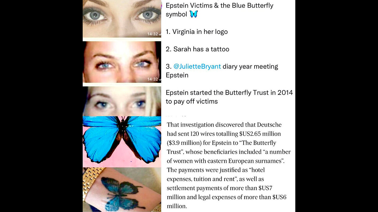 Epstein victim Juliette Bryant wants to know WHY other Epstein victims use the BLUE BUTTERFLY symbol?