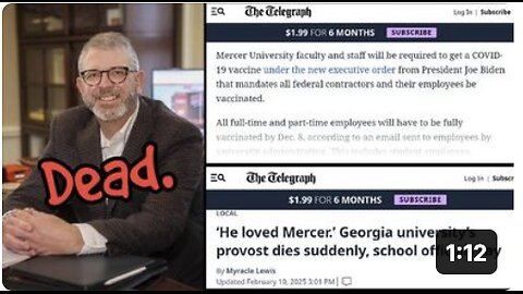 Mandated Provost drops dead. Whoops!