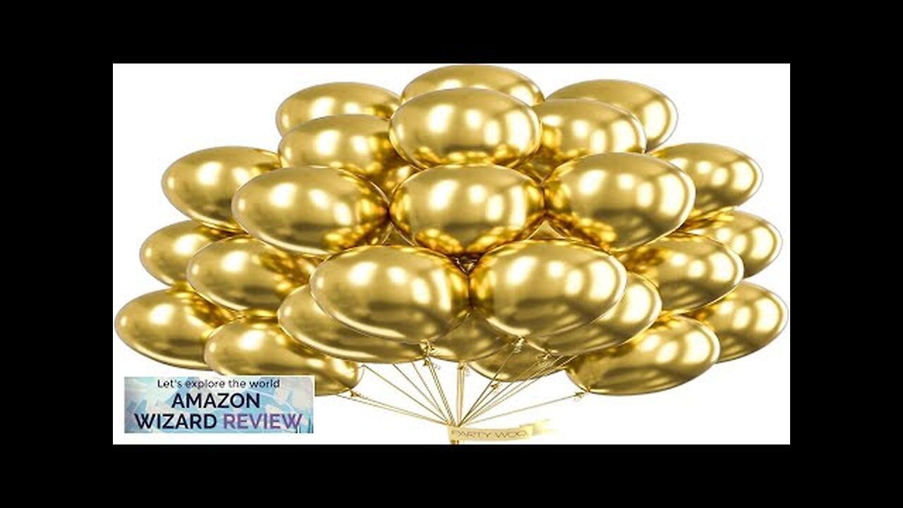 PartyWoo Metallic Gold Balloons 50 pcs 12 Inch Gold Metallic Balloons Gold Review