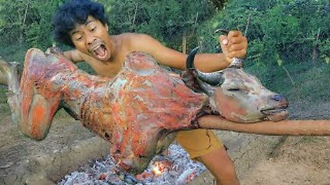 life in jungle - cooking COW This meat is very delicious