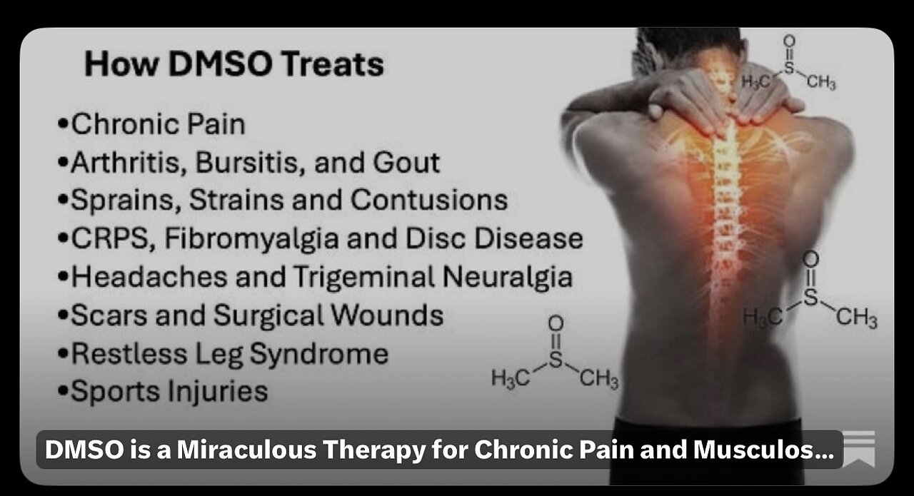DMSO Miraculous for Chronic Pain, Tissue Injury, Disc Disease & Arthritis