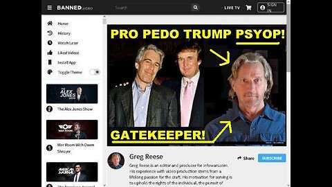 Controlled Opposition Psyop Gatekeeper PRO PEDO TRUMP Greg Reese in Plain Sight!