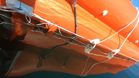 Bottom of a Liferaft submerged in the ocean