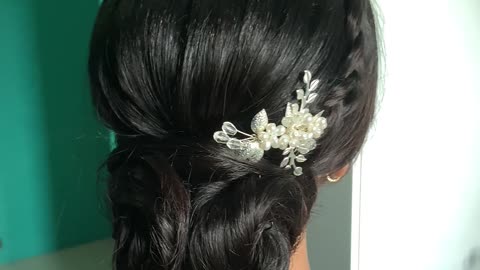 Beautiful hairstyle updo (lowbun)