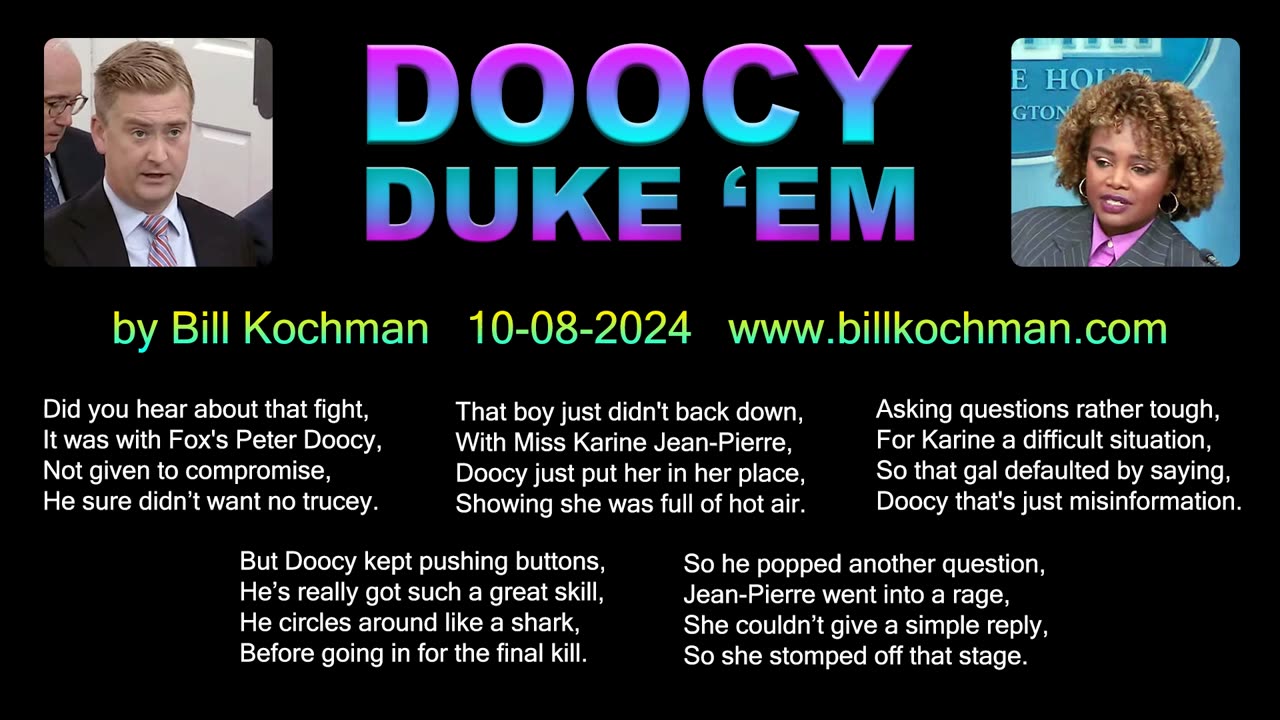 DOOCY DUKE 'EM -- an original song by Bill Kochman.