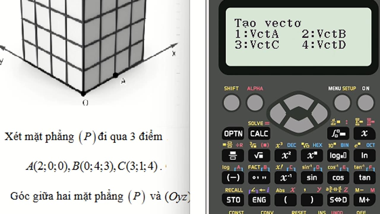 Toán 12: Thủ thuật CASIO: Một khối Rubik 4 x 4 được gắn với hệ tọa độ Oxyz có đơn vị trên mỗi trục