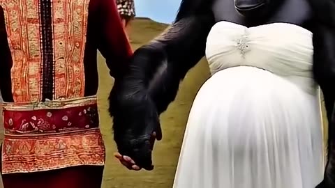 Gorilla Wearing Wedding Dress Causes Stir In Village #nature #animals #explore #happy #love #funny