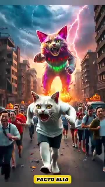 Dad cat transformed into a Colourful Monster👹