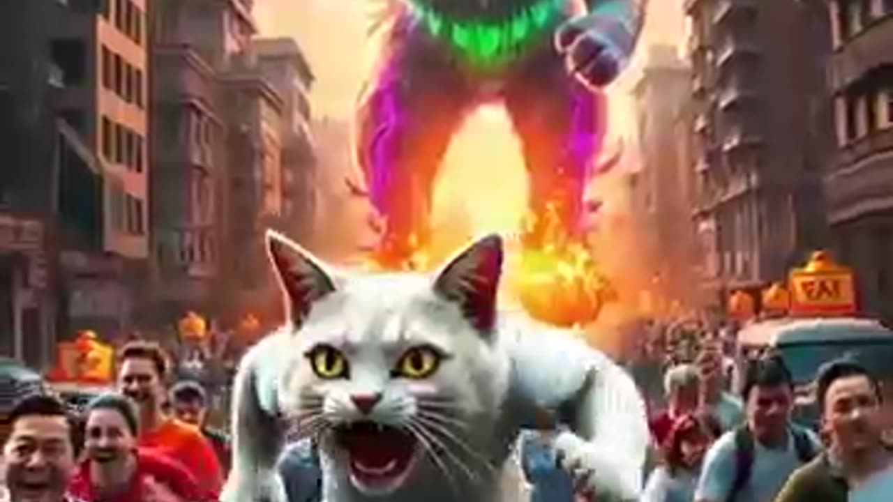 Dad cat transformed into a Colourful Monster👹