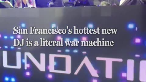 Military robot works as a DJ in a San Francisco nightclub