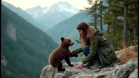 The Brave Girl and the Lost Bear Cub: A Heartwarming Rescue Story