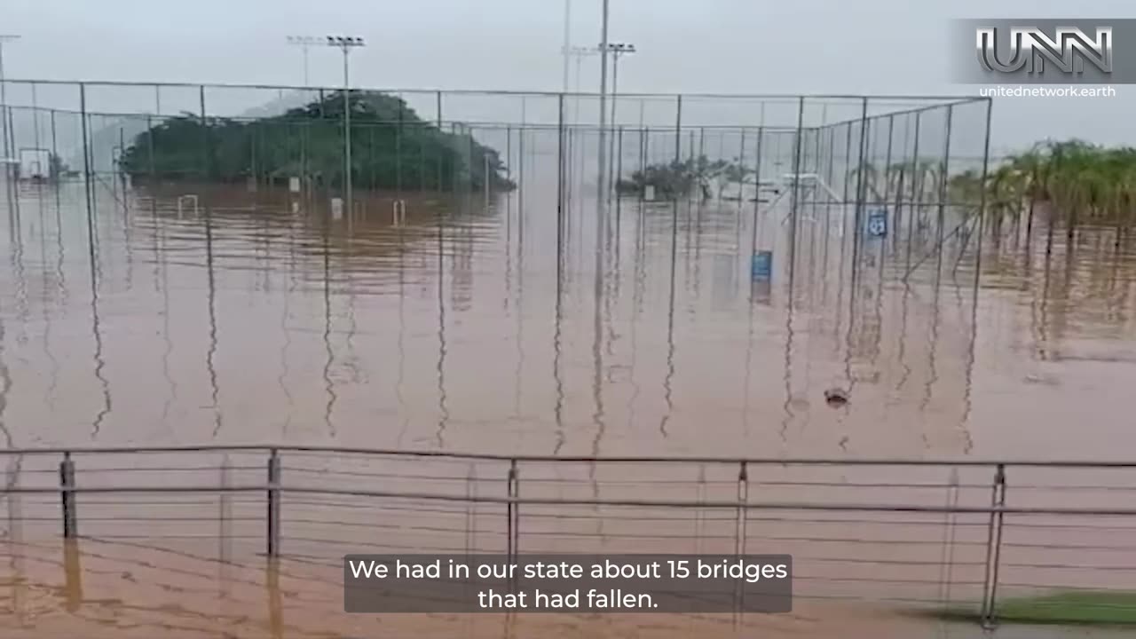 Heavy rains trigger record-breaking floods in Brazil, causing widespread damage.