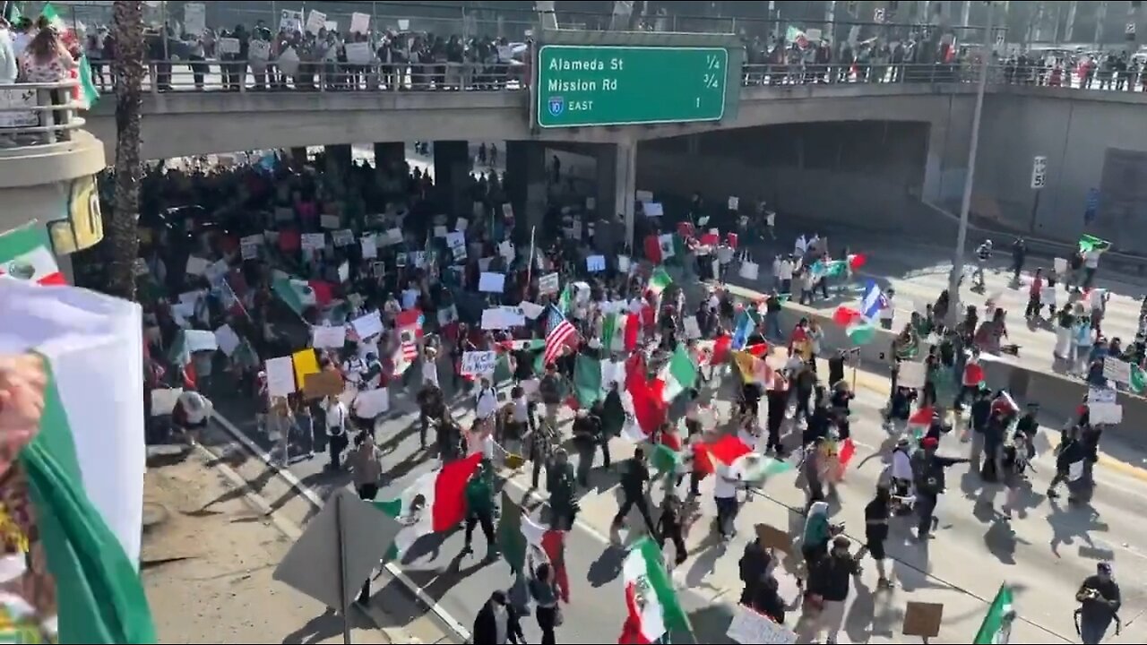 Protestors Shut Down Freeway In L.A Over Mass Deportations