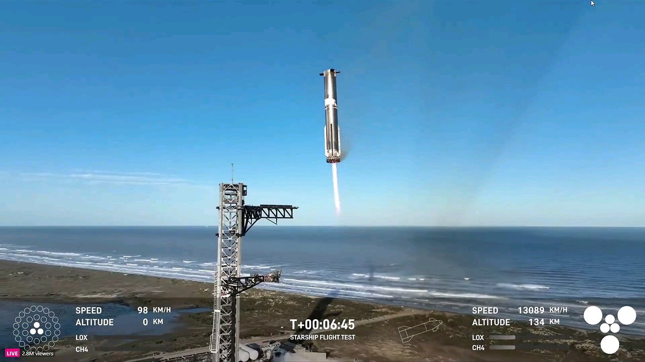 Mechazilla catches Super Heavy for the second time _Spacex_Starship_Full-HD_60fps