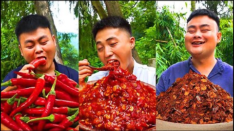 Spicier!! More Chili!! TikTok China Funny Videos | Spicy Foods Mukbang by Songsong and Ermao