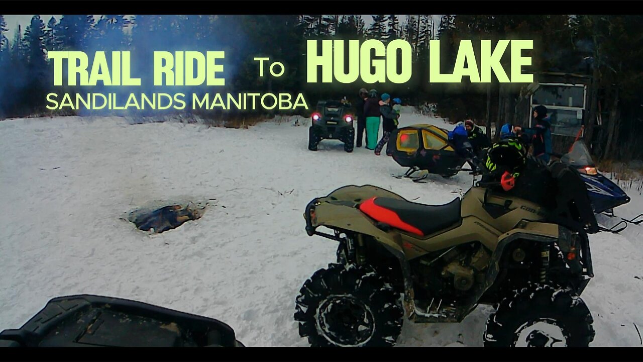 Snowy Trail Ride to Hugo Lake - ATV & Snowmobile - Sandilands Manitoba